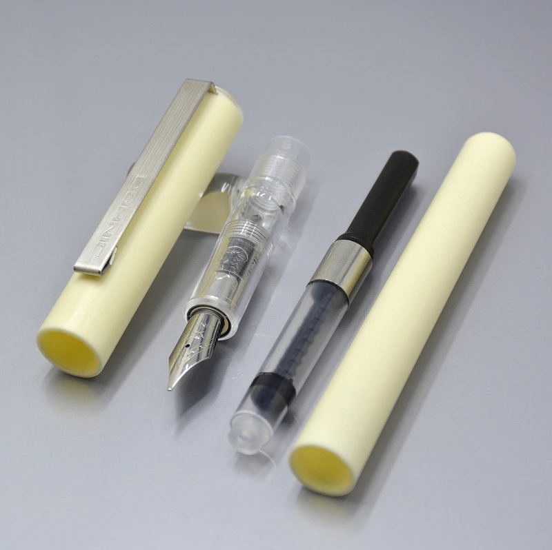 JINHAO 991 F nib кремово белая смоляная авторучка с серебряным зажимом для школы офиса