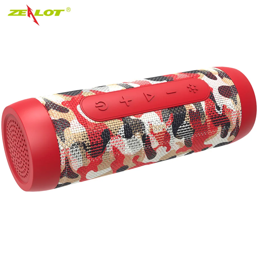 Red ZEALOT портативный открытый Bluetooth динамик FM радио глубокий бас беспроводной динамик+ внешний аккумулятор+ фонарик TF карта U диск mp3 плеер - Цвет: Red