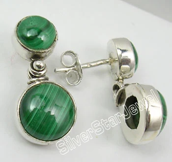 MALACHITE Chanti Международный серебряный Кабошон красный гранат 2 драгоценных камней красивые шпильки почтовые серьги - Окраска металла: MALACHITE