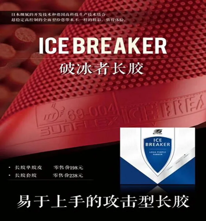 SUNFLEX ICEBREAKER для настольного тенниса/Резина пинг понга с губкой без губки (Topsheet