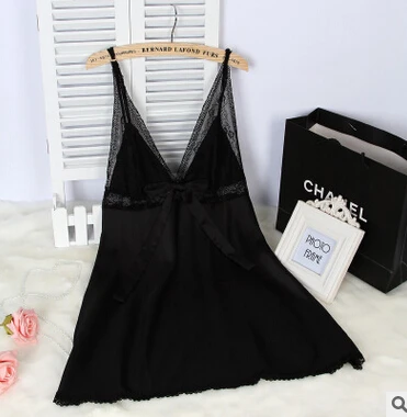

Sexy deep V-neck sleepwear HOT Summer women Silk slips ladies full lace slips M-L-XL-XXL