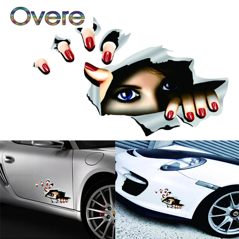 Overe 1 шт. автомобильные 3D наклейки Стайлинг глаз для Fiat Punto 500 Volkswagen VW Polo Passat B7 B8 Golf 5 6