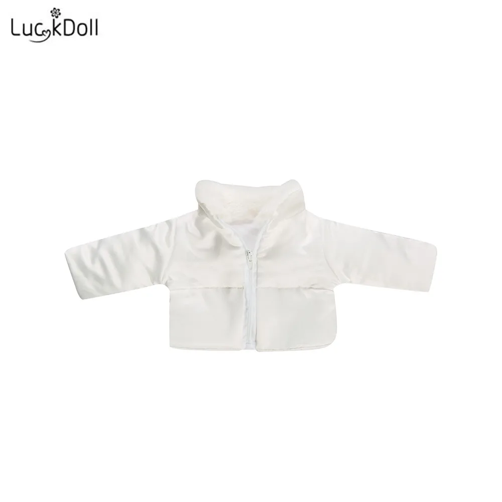 Luckdoll; белоснежная модная Куртка с воротником для 18-дюймовые американских кукол, лучшие детские игрушки куклы одежда