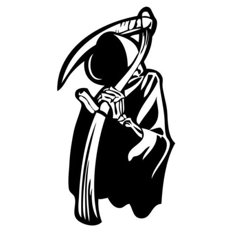 

7.7cm*14.2cm Grim Reaper Skull Decals Stickers Decor Vinyl Car Styling Black/Silver S3-5124