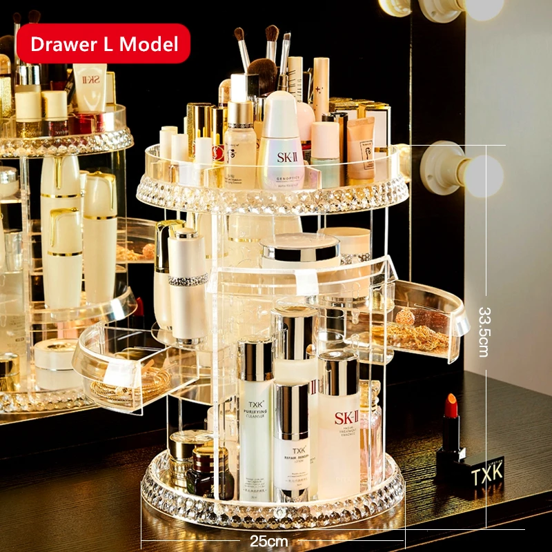 Новый большой ящик для хранения косметики туалетный столик органайзер макияжа