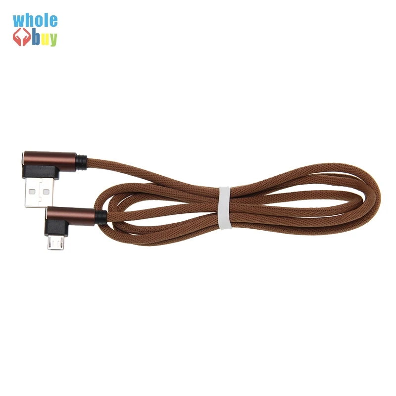 Хорошее качество быстрая зарядка 90 градусов нейлоновый Плетеный USB кабель для