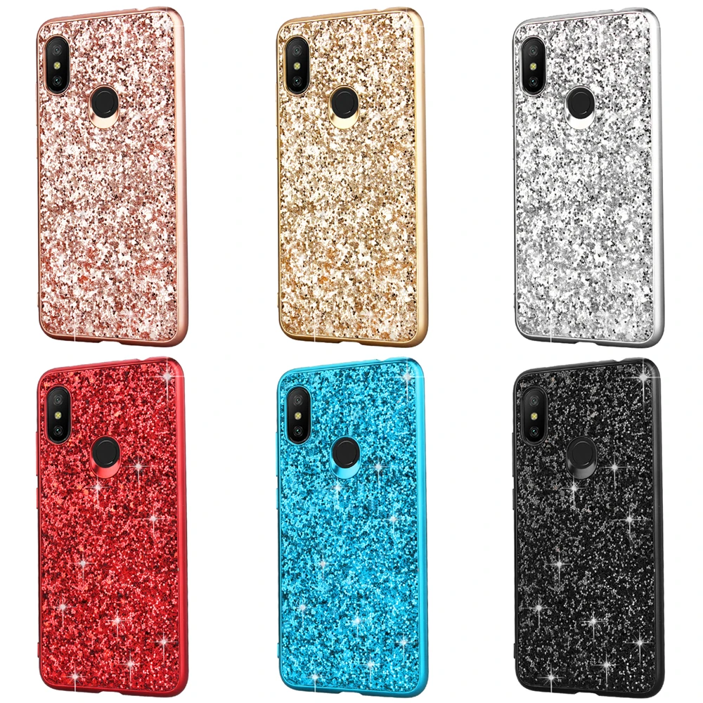

NTSPACE Bling Glitter Cases for Xiaomi Redmi Note 7 6 5 Pro Luxury Flash Powder Case for Xiaomi Mi 9 Play Mix 3 Shockproof Cover