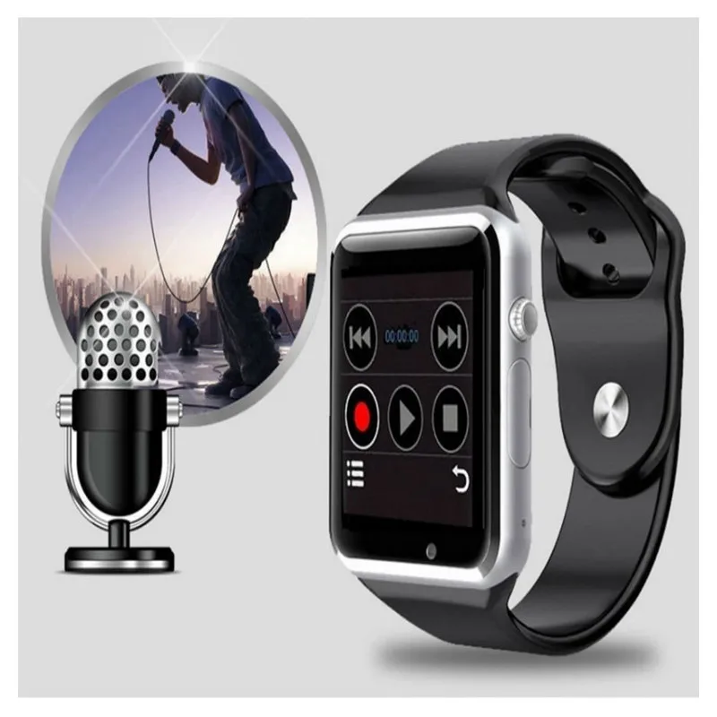 A1 Bluetooth Smartwatch Спорт Шагомер Sim-карты Камеры Релох inteligente для Телефона ПК Apple Watch fit
