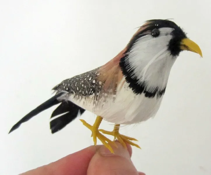 

about 12cm feathers bird Zebra Finch model toy ,craft,garden decoration a1836