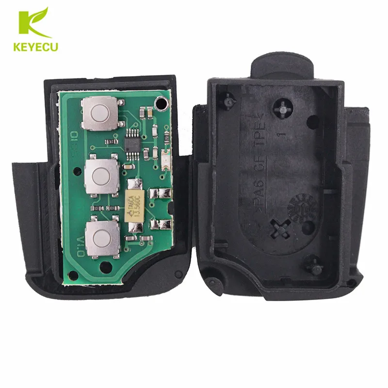 KEYECU запасной дистанционный ключ передатчик Fob 3 кнопки 433 МГц 4D0 837 231 A 4D0837231A для A3 A4