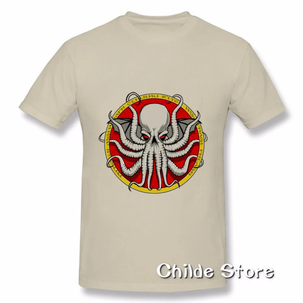 Новый фирменный дизайн креативная Мужская футболка Cthulhu Seal из мягкого хлопка с