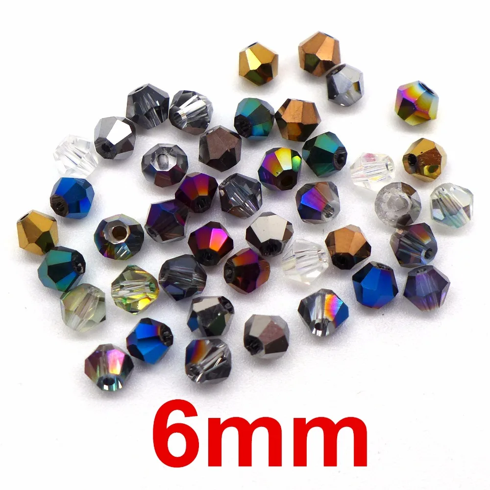 wholesale 288pc/lot 6mm AAA top quality glass beads crystal 5301 bicone loose 50 colour choose C0601X | Украшения и аксессуары