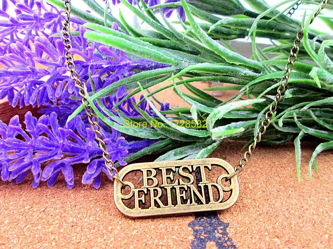 3 шт./лот модное античное бронзовое ожерелье с подвеской лучшего друга 35*16 мм|fashion