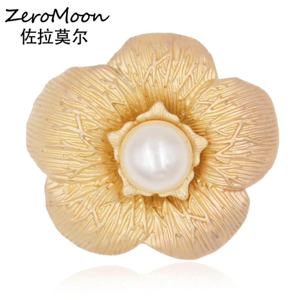 Elegant Metal Flower Brooch Pin Pearl Women Fashion Jewelry Clothing Scarf Clip Accessory | Украшения и аксессуары