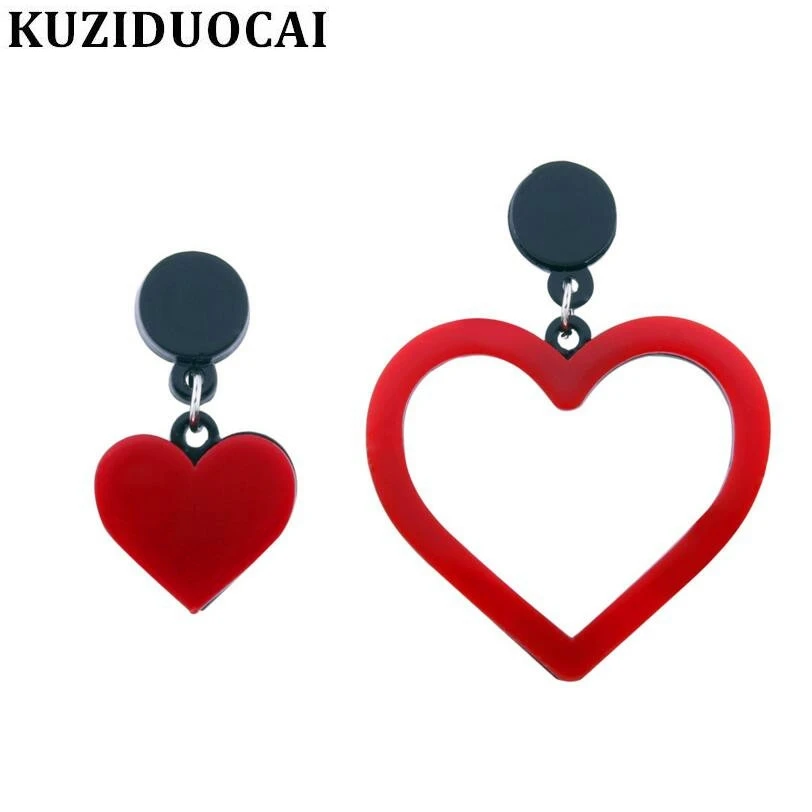 Kuziduocai Новинка! Женские асимметричные серьги-гвоздики из нержавеющей стали 3