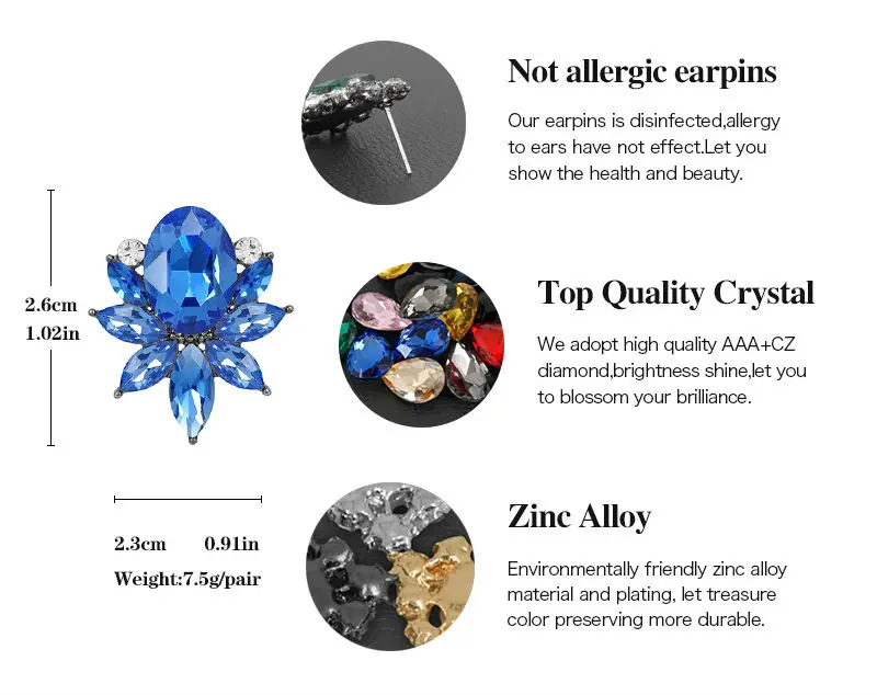VEYO Popular Luxury Crystal Stud Earrings Elegant Jewelry for women Brand New Design Best Selling | Украшения и аксессуары
