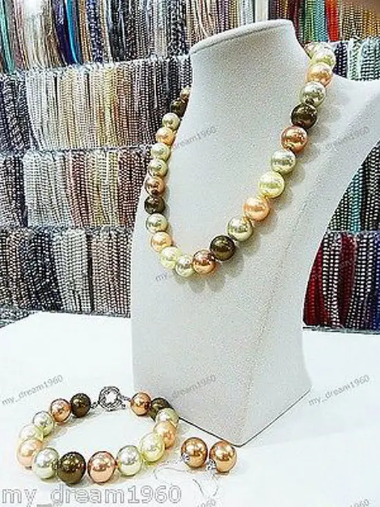 Женское жемчужное ожерелье в виде раковины из южно-морского хрусталя 14 мм +