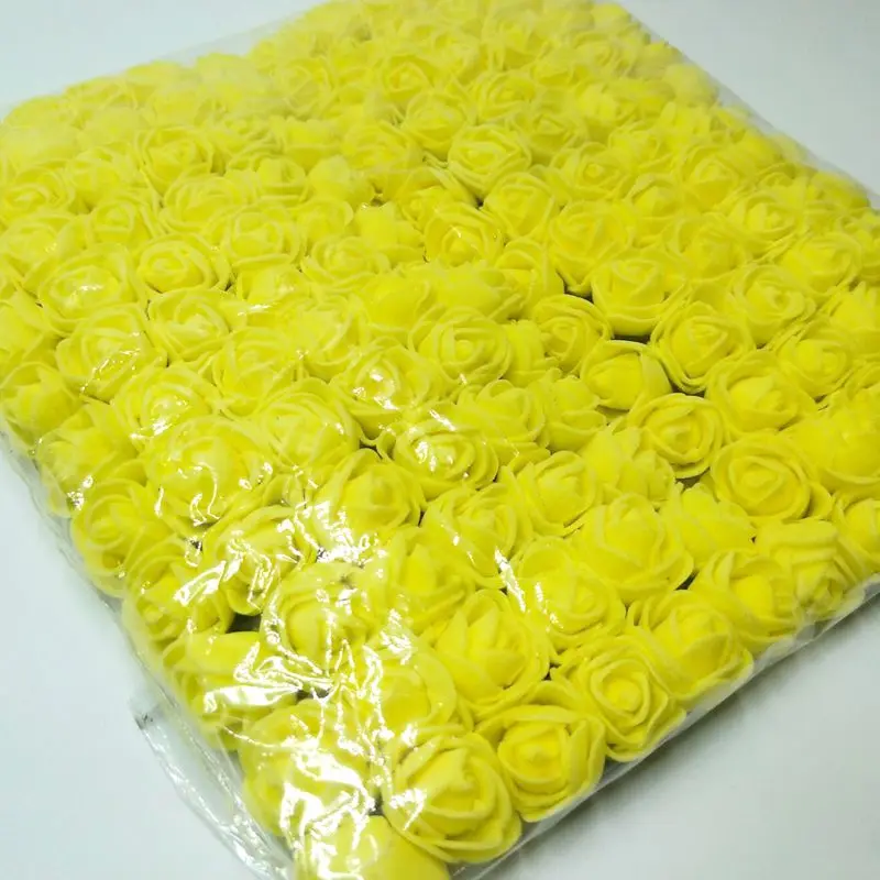 yellow 144 шт./лот, 2 см, искусственные Искусственные цветы из пенопласта, букет, украшение для свадебного фестиваля, сделай сам, F003 - Цвет: yellow