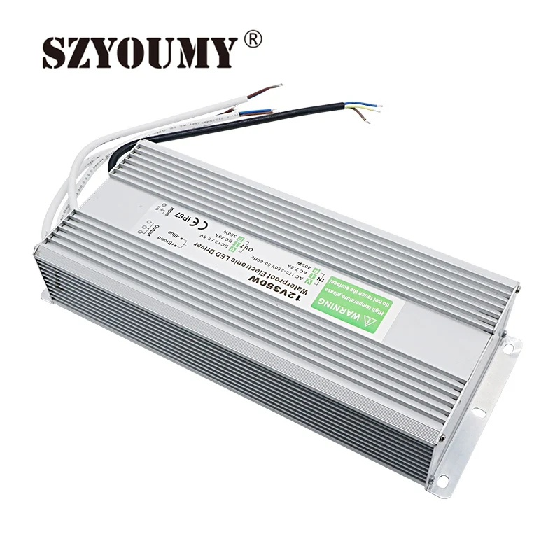 SZYOUMY LED Power Supply Electronic Driver Transformer 12V 250W 20.8A Waterproof IP67 For LED Strip Light AC 100~250V to DC 12V