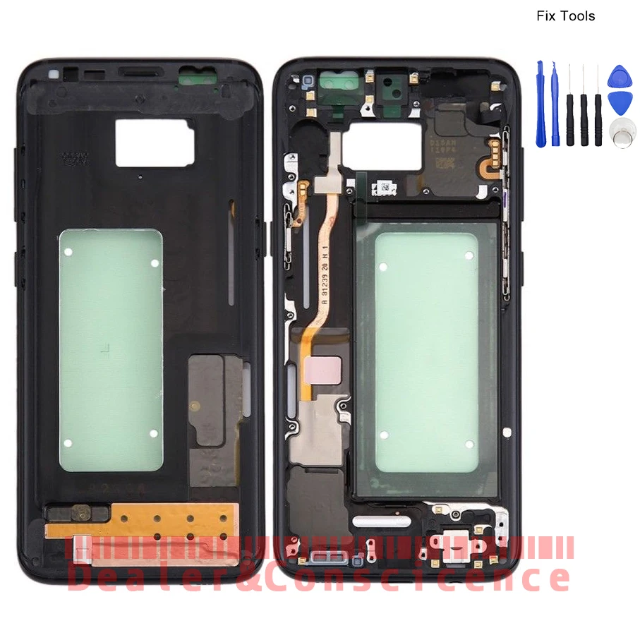1 шт. корпус средней рамки рамка для samsung Galaxy S8 G950 SM-G950F ЖК-дисплей средняя рамка Шасси пластина(сделать золотые булавки/пятна