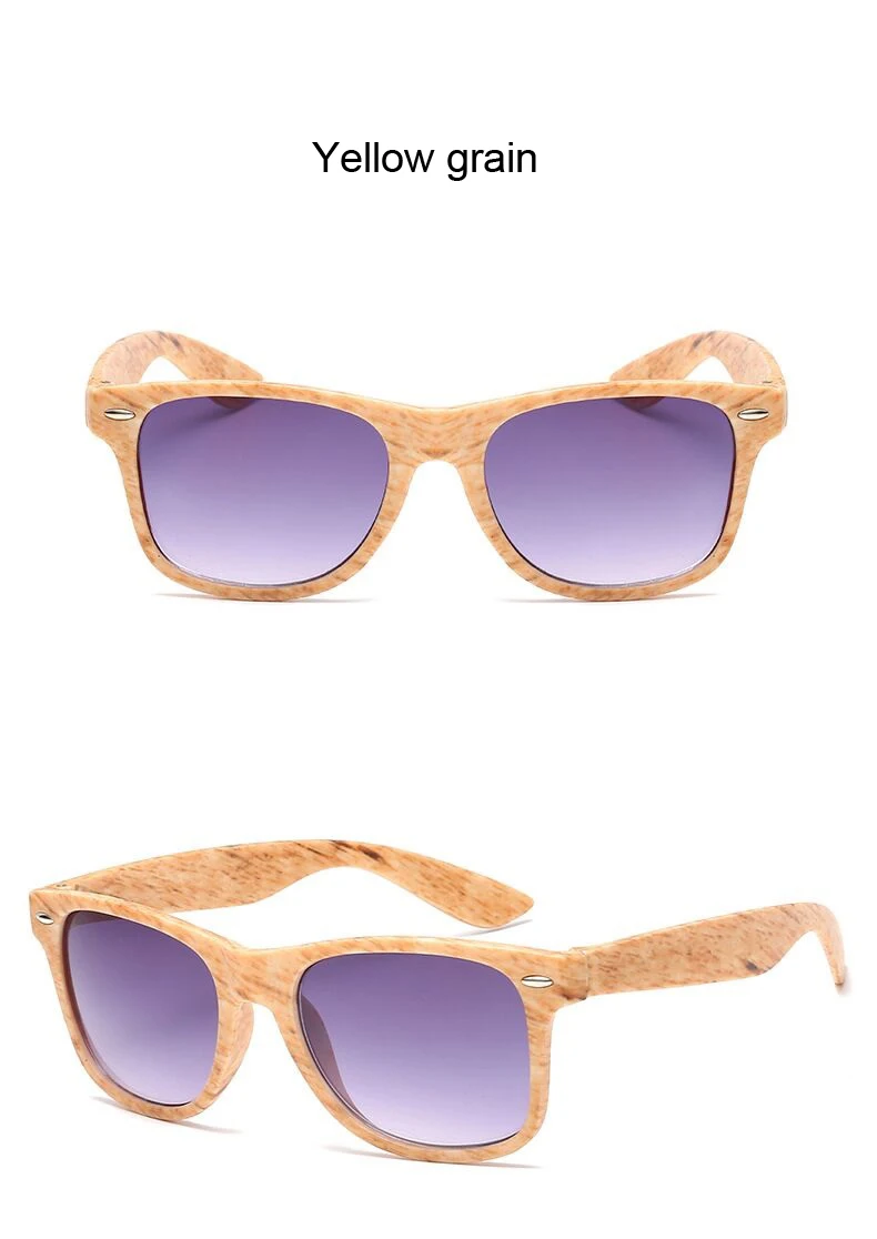 Fashion Square Sunglasses Women Designer Luxury Man/Women Black Sun Glasses Male Female Classic Vintage Imitation Wood Grain
