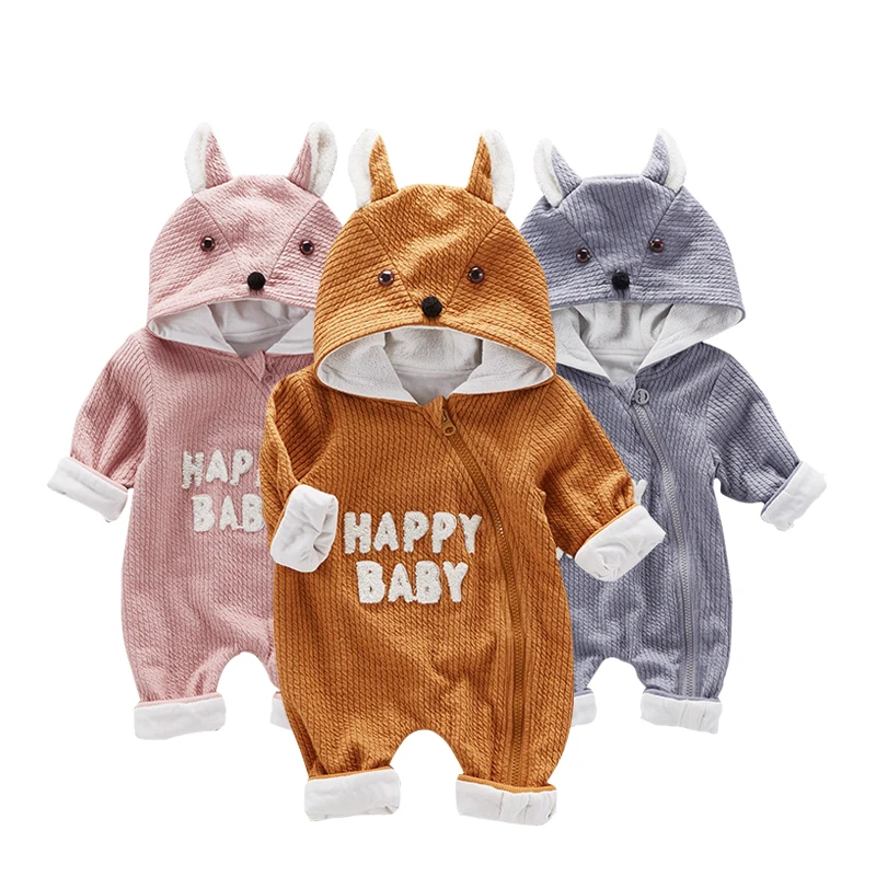 Новинка сезон весна осень детские комбинезоны с милым рисунком лисы комбинезон