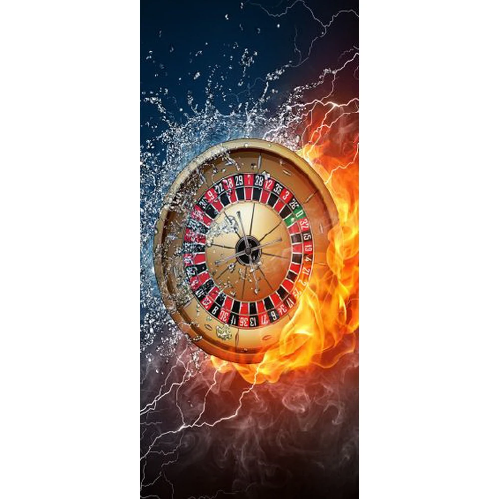 Казино огонь с водой картина настенные росписи наклейки двери обои украшение