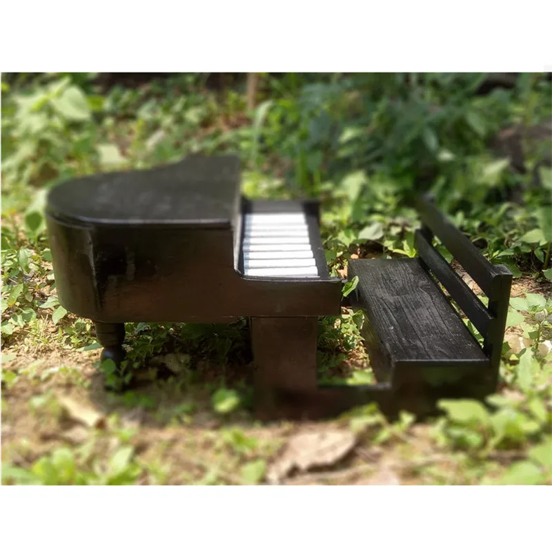 Wood piano prop Реквизит для фотосъемки новорожденных, диван для детской фотосессии, винтажный однотонный деревянный рояль, Детские аксессуары для фотографирования новорожденных Flokati - Цвет: Wood piano prop