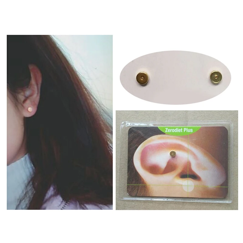 1 Pair Safety Healthy Slimming Auricular Therapy Ear Massager Earrings Stone Needle Weight Loss Magnetic Stud | Украшения и
