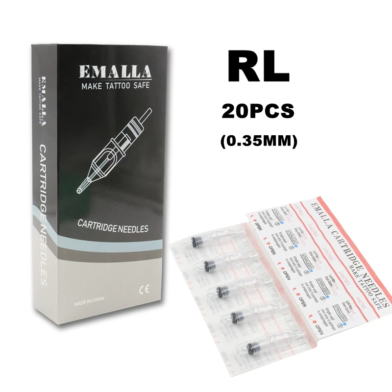 20 шт./кор. новые EMALLA татуировки иглы 0,35 мм Одноразовые стерилизованные иглы татуировки Советы для перманентного макияжа татуировки