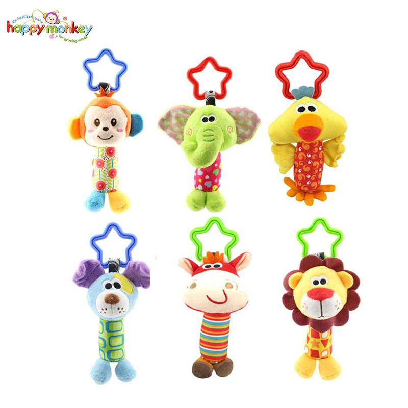 Стиль 6 счастливый обезьяна для новорожденных Мягкая погремушка Игрушечные