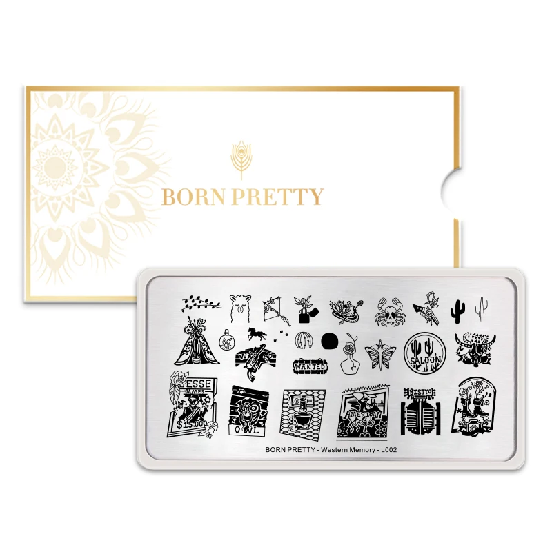 Прямоугольные пластины для стемпинга из нержавеющей стали BORN PRETTY дизайна ногтей