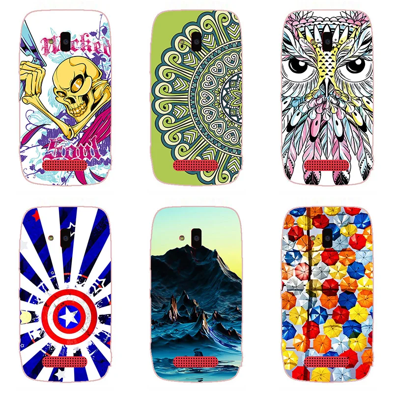 For Nokia Lumia 610 hard Plastic Case Cover phone shell Colorful printing Painted Flower Cases |