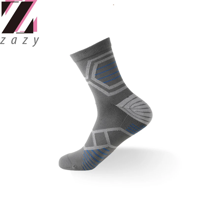 Мужские спортивные носки нейлоновые Компрессионные в полоску мягкие и дышащие