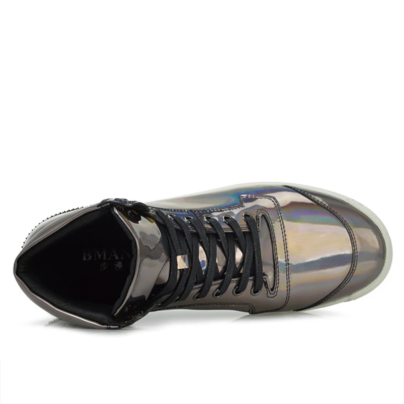 2017 известный бренд мужская Серебряная обувь голографический стиль хип-хоп