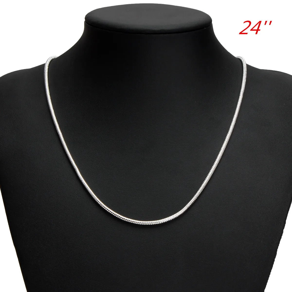24 inch 10 шт./компл. Мода 925 пробы Серебряная цепочка Цепочки и ожерелья с застежка-краб Для женщин колье Цепочки и ожерелья ювелирных изделий 16/18/20/24 дюйма - Окраска металла: 24 inch