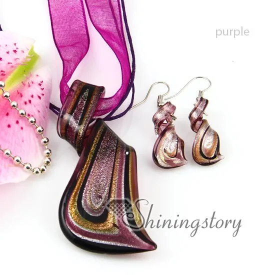 Набор ювелирных изделий из серебряной фольги в венецианском стиле ожерелья и