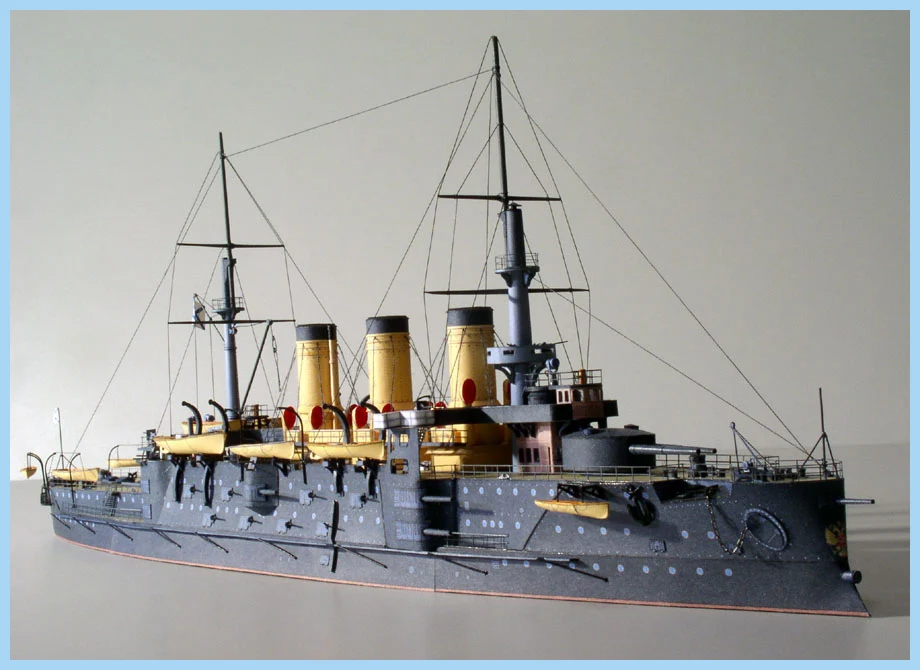 DIY 3D бумажная модель масштаб 1:250 военный корабль царский российский флот Oslabya
