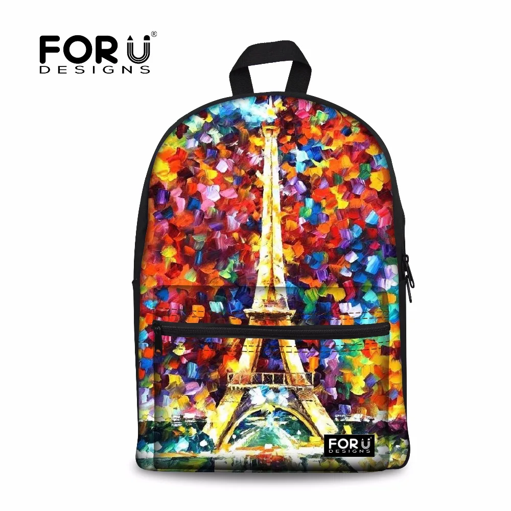 Forusus Парижская Эйфелева башня с принтом школьные сумки для девочек подростков