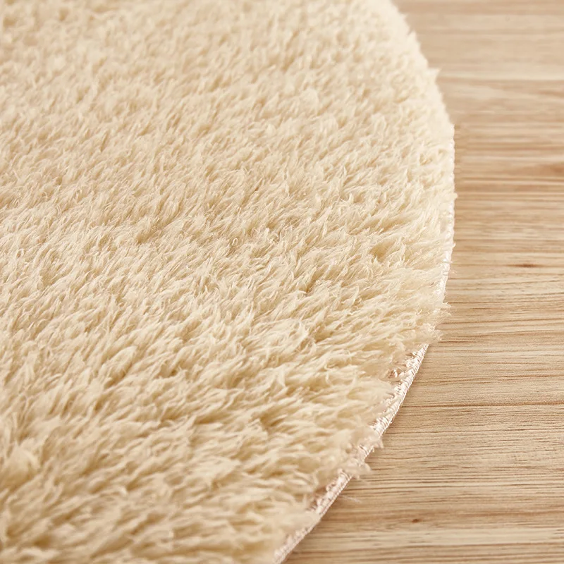 Круглый толщиной сплошной цвет овчины ковер комната прикроватные одеяло спальня