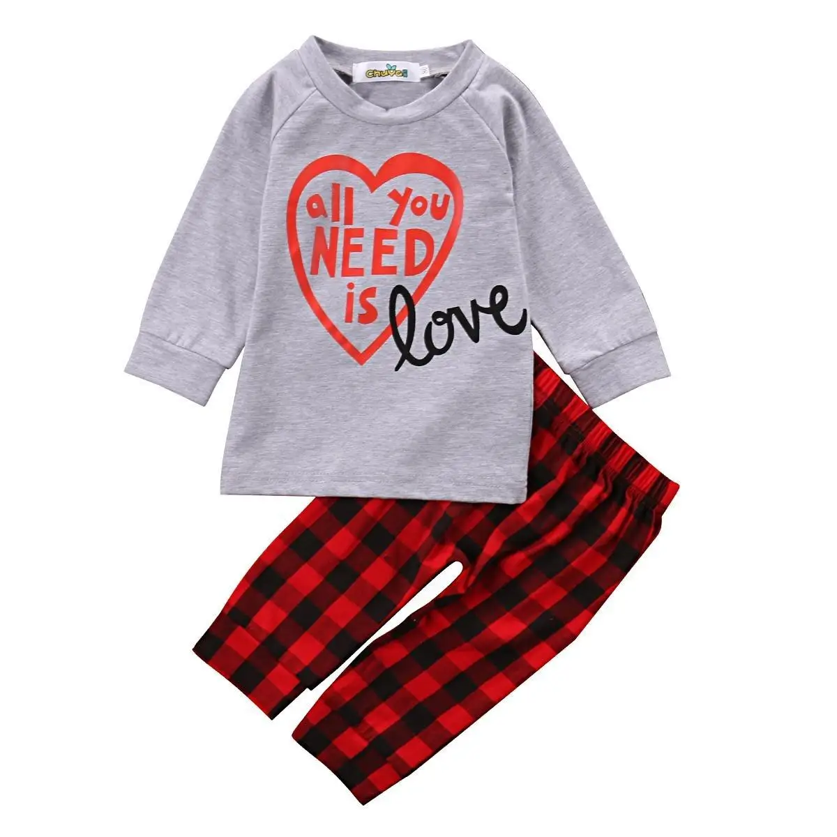 Fashion Pants Baby Boy Kids Clothes T-shirt+plaid Trousers 2pcs Outfits Set 1-6Y Clothing | Детская одежда и обувь