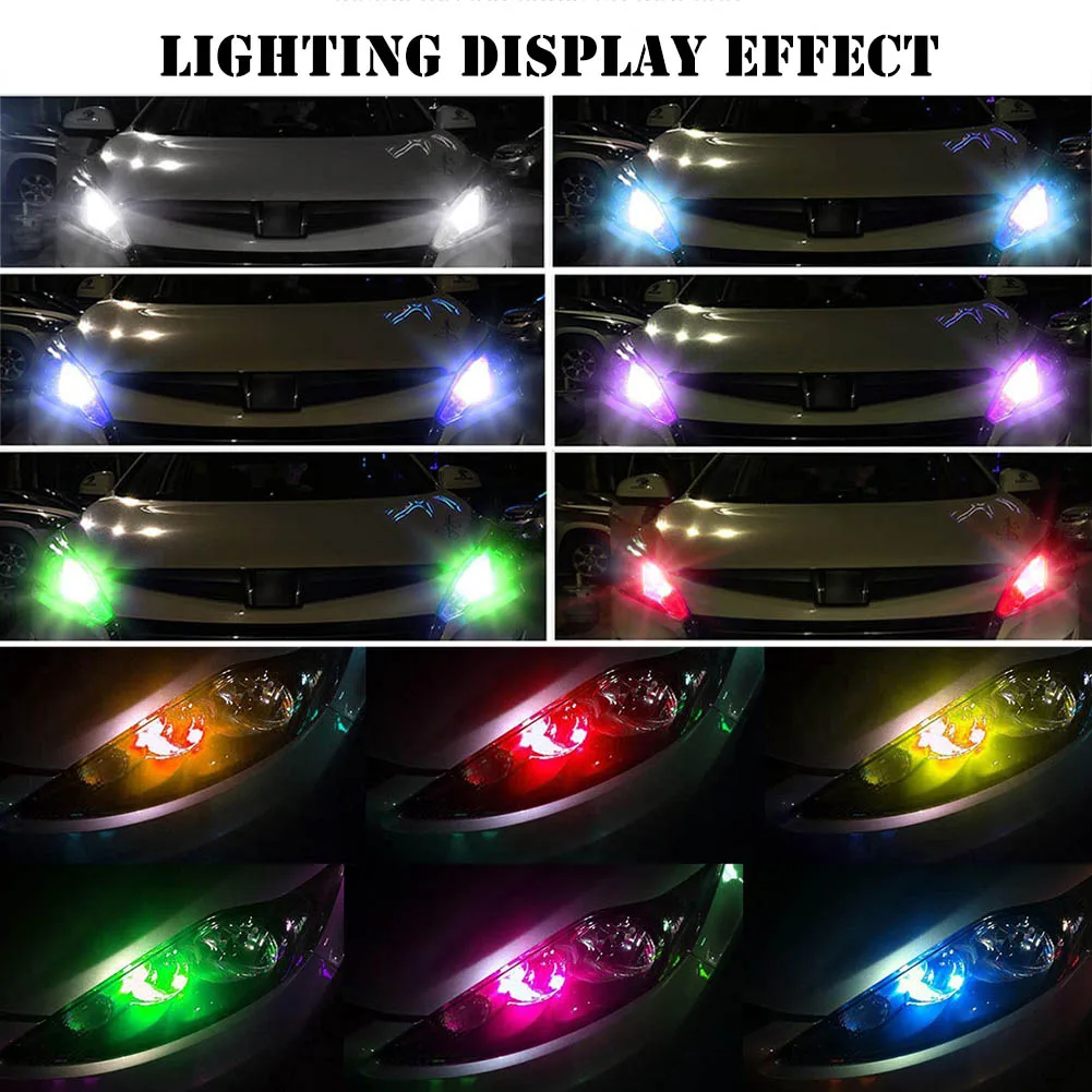2018 1 пара T10 RGB автомобильное украшение для интерьера широкая лампа светильник