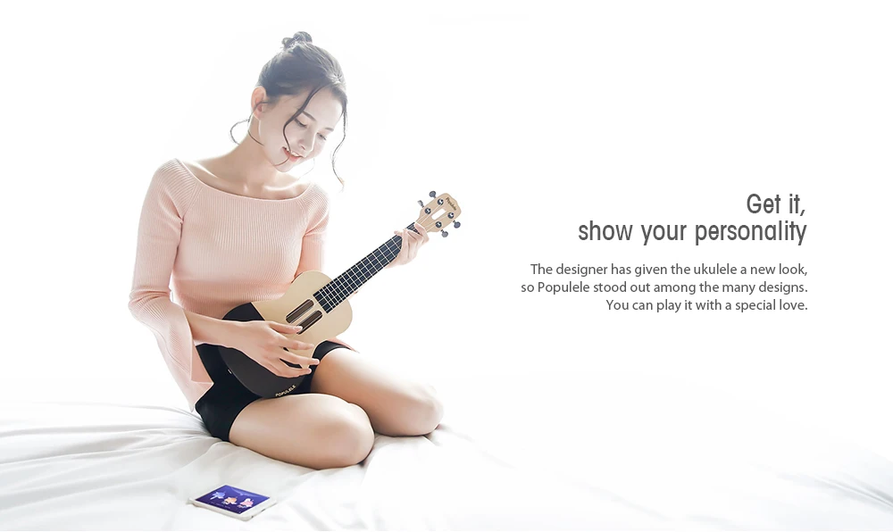 Populele 2" приложение светодиодный Bluetooth USB Смарт укулеле ель+ клен нейлоновые струны Ukelele подарок музыкальный инструмент для начинающих