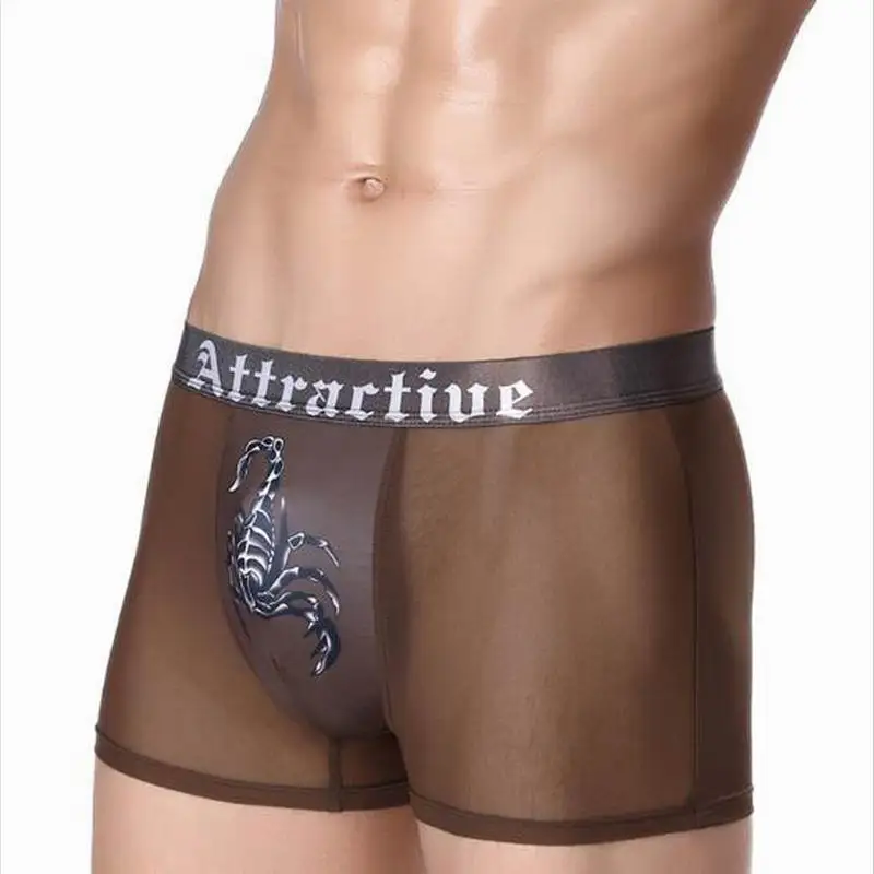 Мужские сексуальные шелковые Дышащие Боксеры Горячая Распродажа нижнее белье со