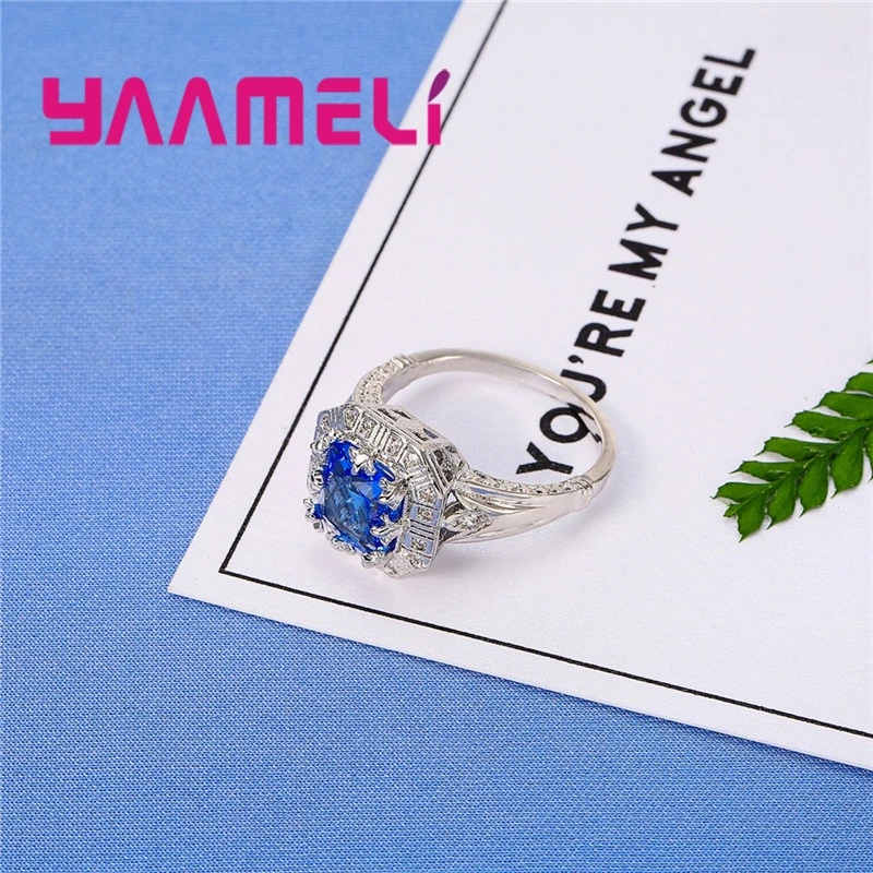 Высокое качество винтажные большие синие квадратные хрустальные камни дизайн из