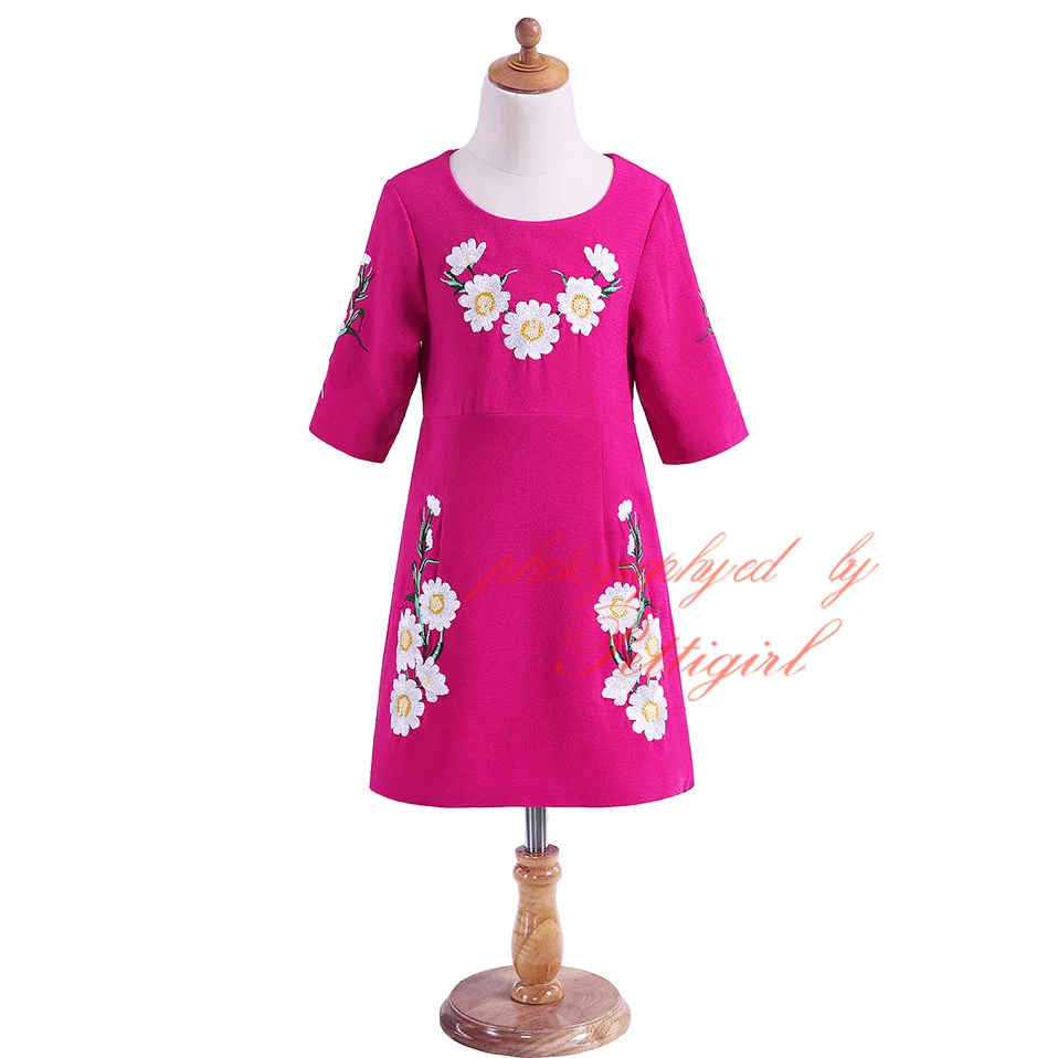 Платье для девочек летняя одежда розового цвета маленьких детская с цветочным