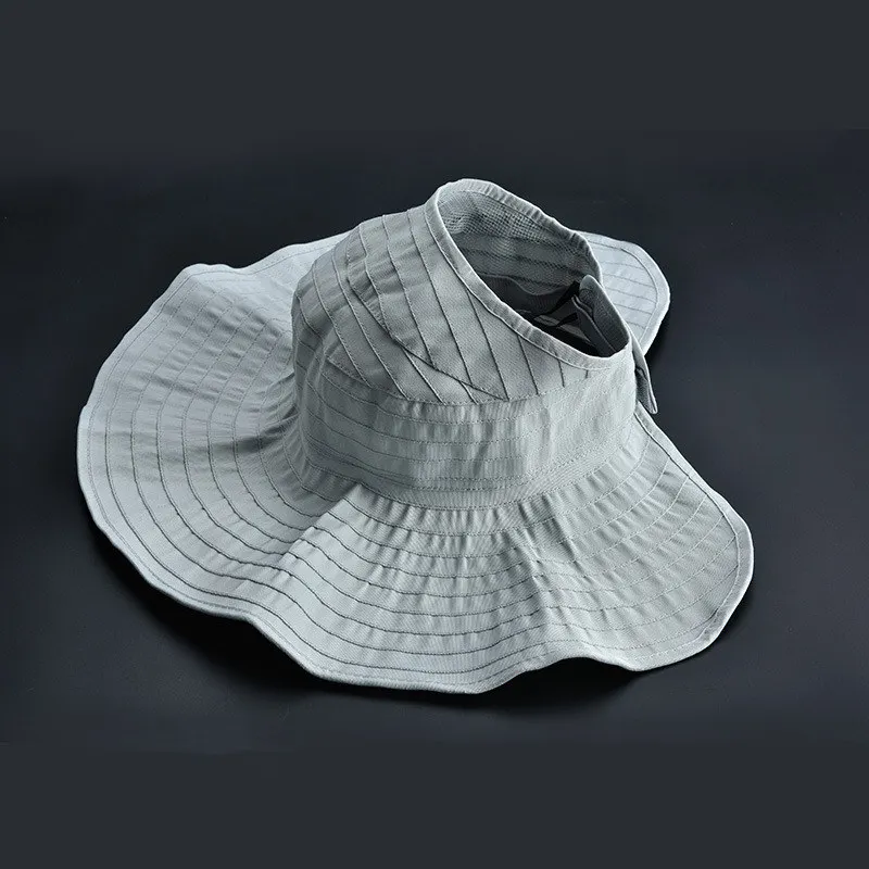 Летняя большая шляпа с широкоугольными полями Пляжная складная от солнца для