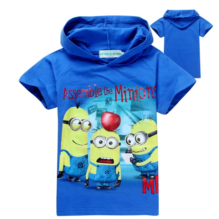 2014 Fashion despicable me minions children kids boys t shirt hooded girls summer tees children's hoodies | Мать и ребенок