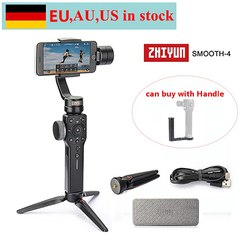Zhiyun Smooth 4 3-осевой ручной шарнирный стабилизатор для камеры для iPhone X 8 7 Plus 6 Plus samsung Galaxy S8+ S8 S7 S6 S5, гладкая 4