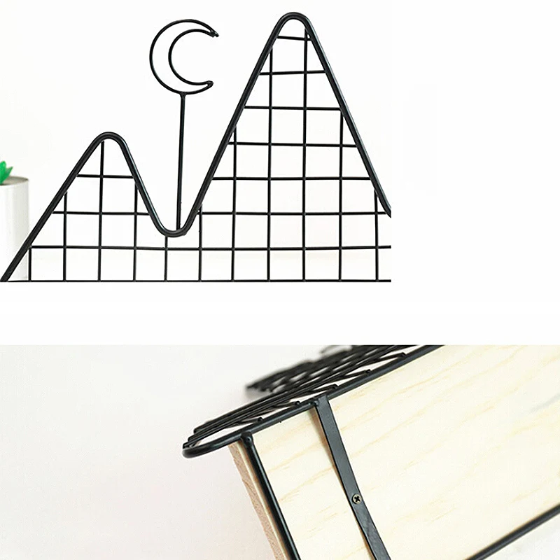 Креативная деревянная железная настенная полка стойка для хранения дома спальни